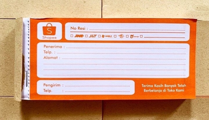 cetak label alamat pengiriman di Shopee
